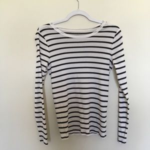 GAP Black & White Striped Long Sleeve Tee